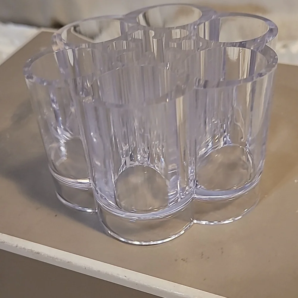 Cosmetic Organizer  Flower Shaped Clear Acrylic.